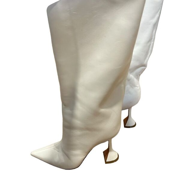 Revolve AMINA MUADDI Fiona Rain white leather boots, size 39 - Picture 10 of 16